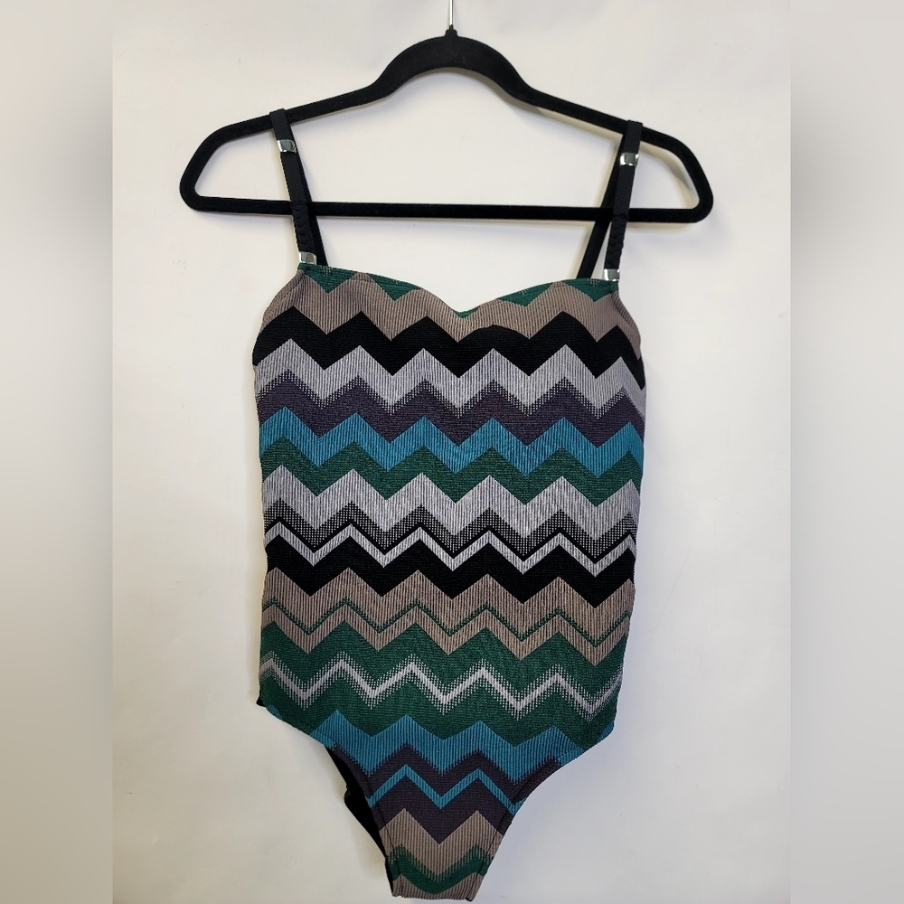 Andres Sarda Zigzag print  one piece bikini